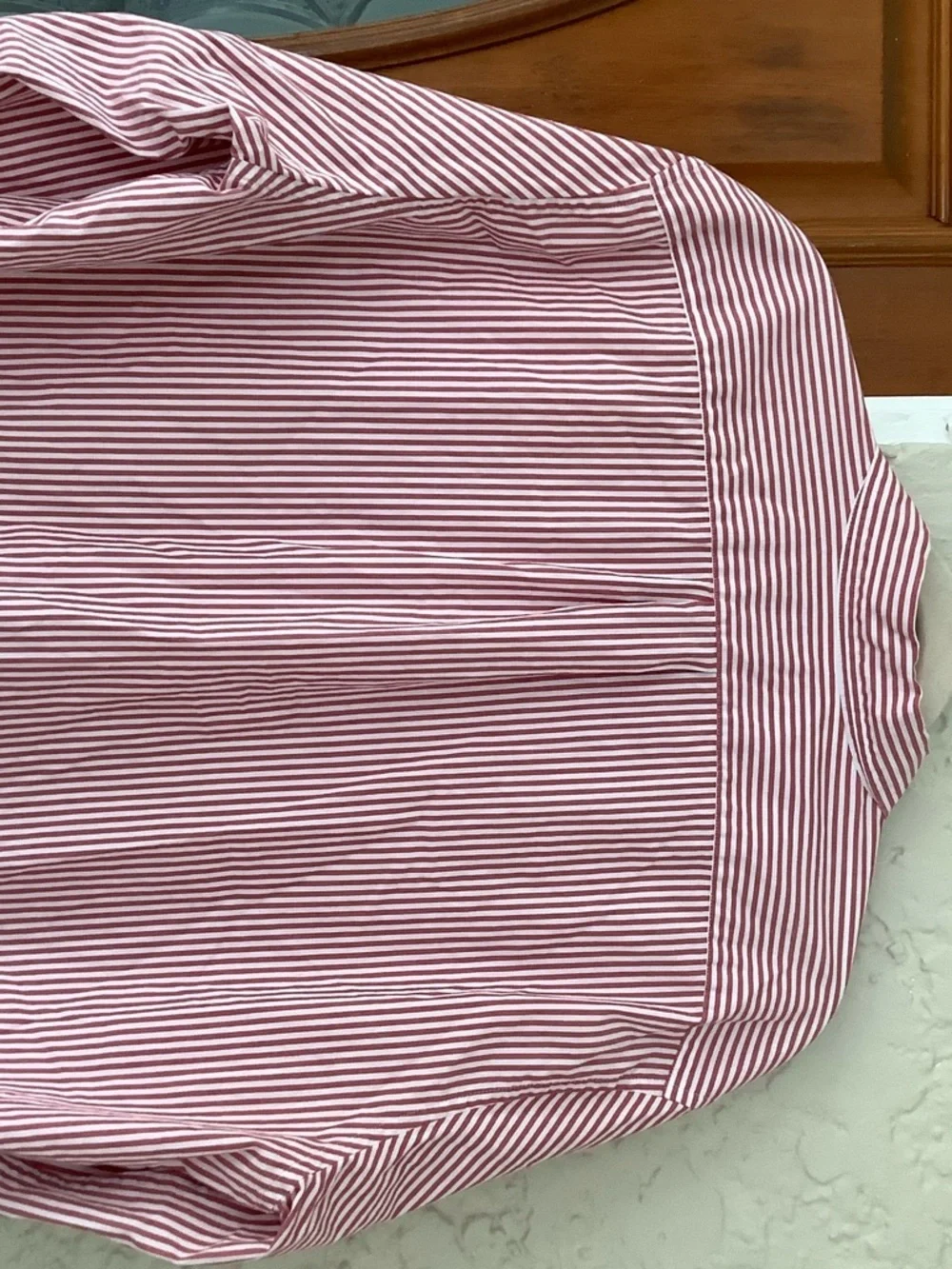 J. Crew Red & White Striped Button-Up Dress Shirt